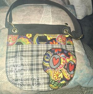 Karma Multicolor Skull Crossbody Bag